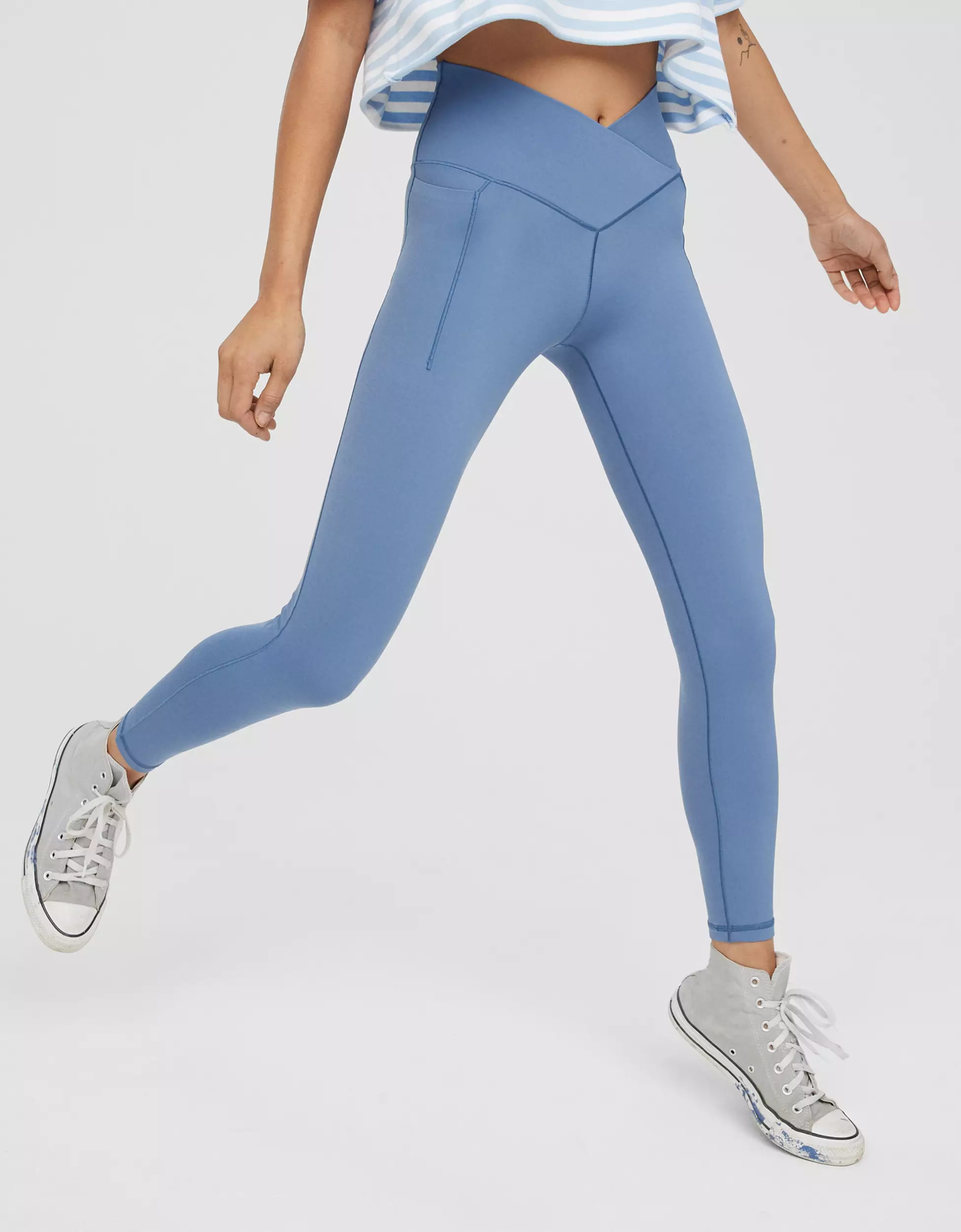 OFFLINE By Aerie Real Me Xtra Crossover High Waisted Pocket Legging | American Eagle Outfitters (US & CA)