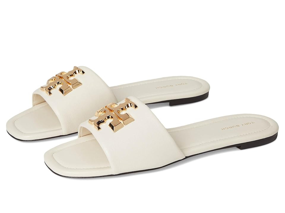 Tory Burch Eleanor Slides Women's Shoes Light Cream/Gold : 5 M, Leather | Zappos