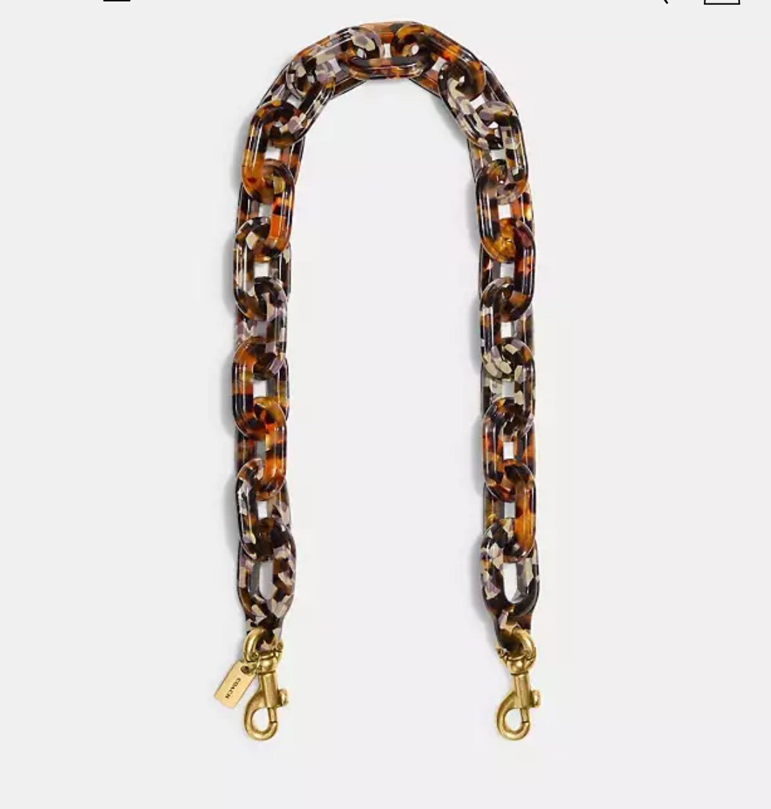 Coach Short Chain Strap With Recycled Resin CA836 Brass / Tortoise Multi Color | eBay US