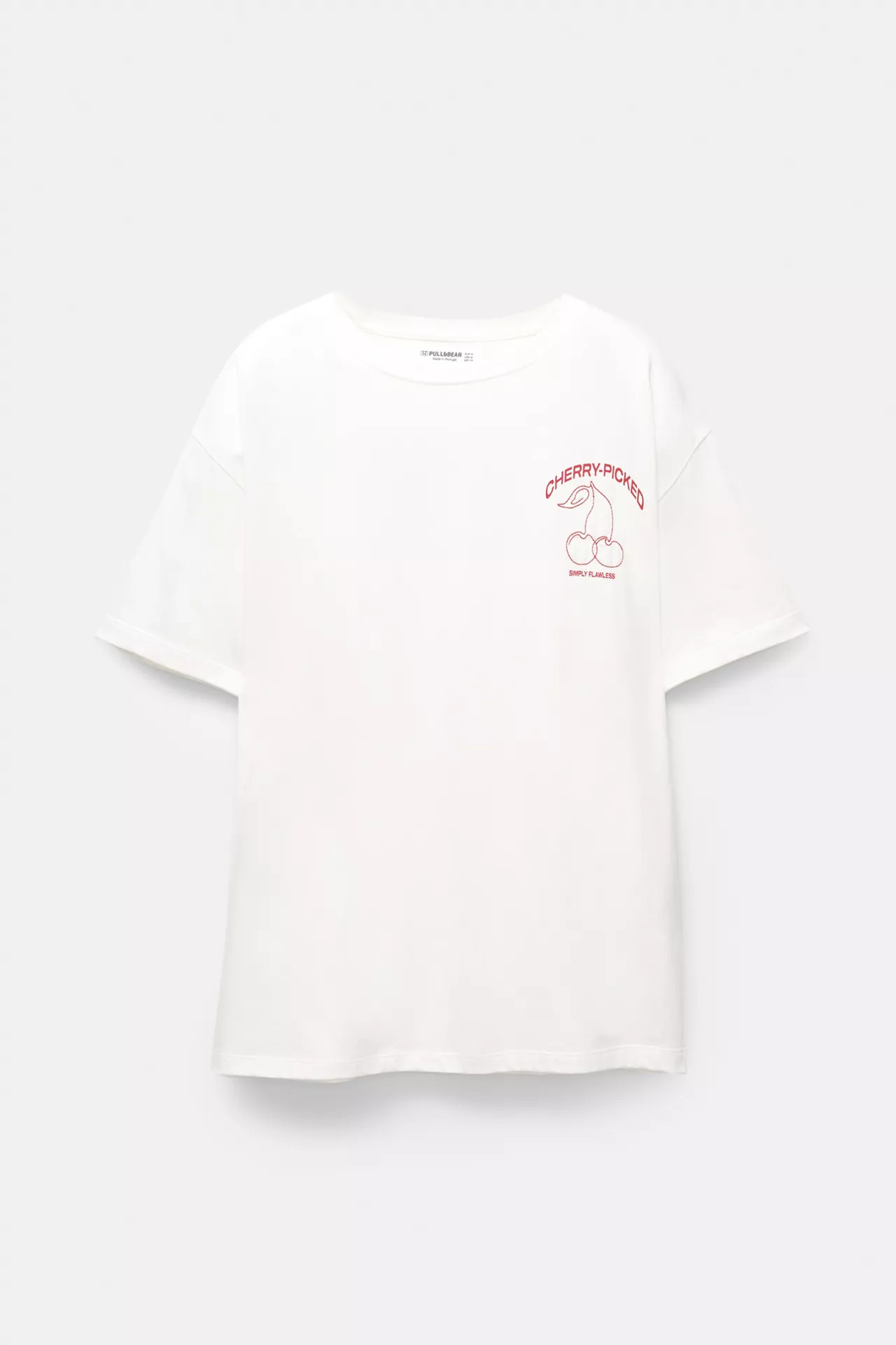 T-shirt with cherry embroidery | PULL and BEAR UK