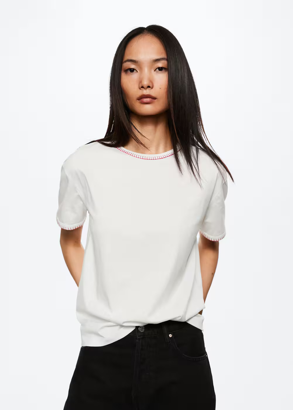 Embroidered cotton shirt -  Women | Mango USA | MANGO (US)