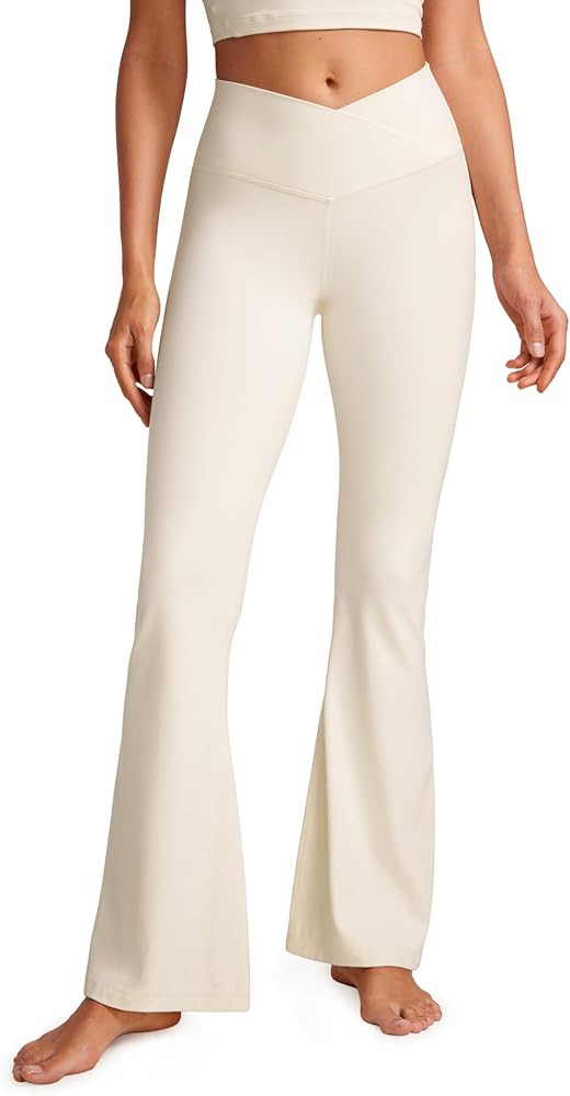 CRZ YOGA High Waist Crossover Flare Leggings for Women 31" - Bootcut Bell Bottoms V Cross Yoga Pa... | Amazon (US)