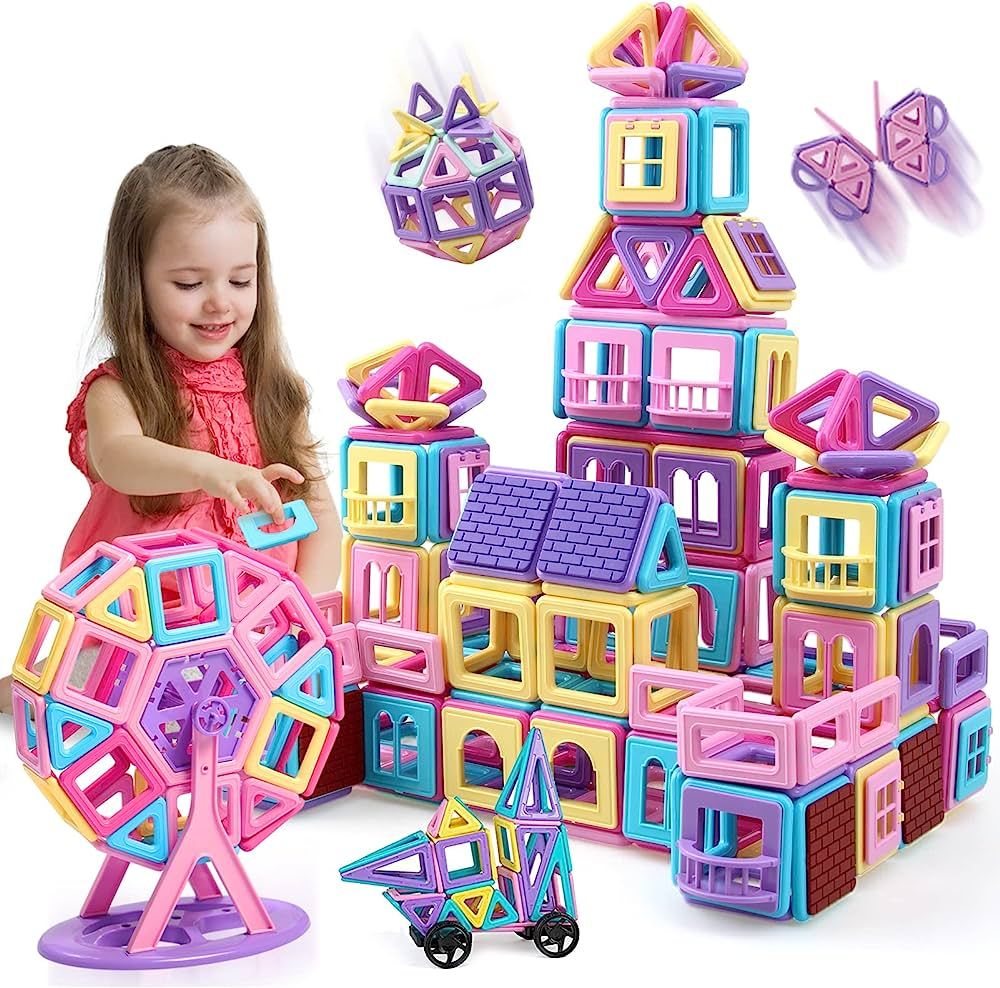 Magnetic Tiles for 3 4 5 6 7 8+ Year Old Boys Girls Magnetic Blocks Building Set for Kids Ages 3-... | Amazon (US)