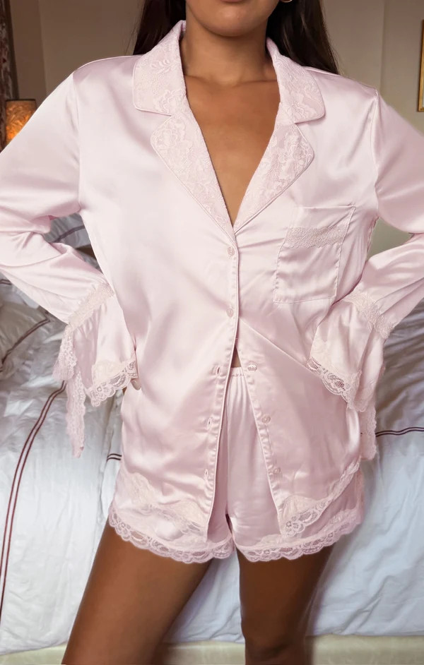 New Beginning PJ Set ~ Powder Pink Luxe Satin | Show Me Your Mumu