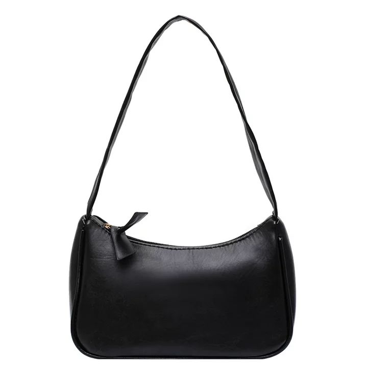 Simple Elegant Women Small Shoulder Bag Pure Color Sling Handbags (Black) | Walmart (US)