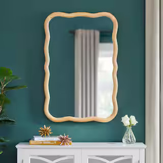 Home Decorators Collection Medium Wavy Natural Wood Framed Mirror (24 in. W x 36 in. H) H5-MH-768... | The Home Depot