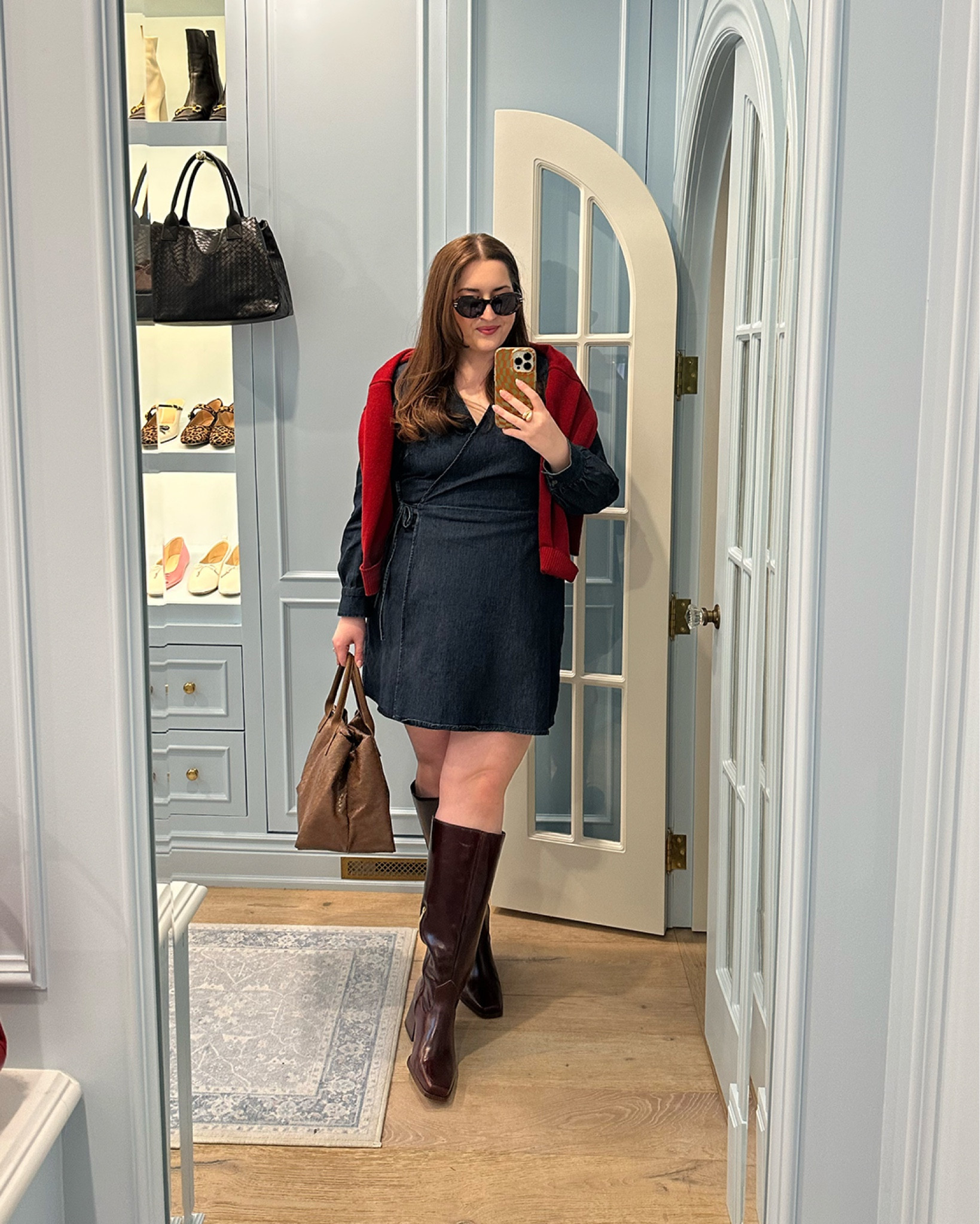 joe fresh denim dress Women+ Denim Long Sleeve Midi Dress