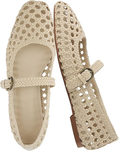CUSHIONAIRE Weston Hand Woven Mary Jane Flats for Women, Comfortable Dressy Ballet Flats with Bra... | Amazon (US)