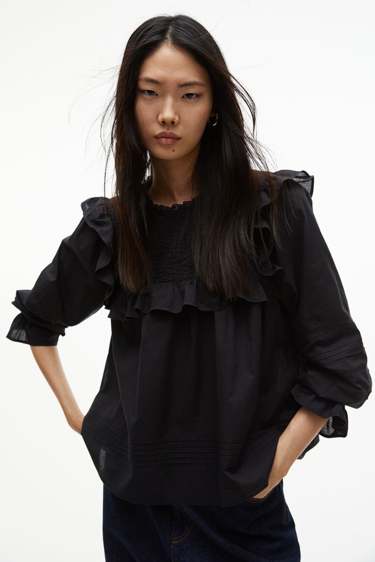 Cotton Blouse with Pintucks | H&M (US + CA)