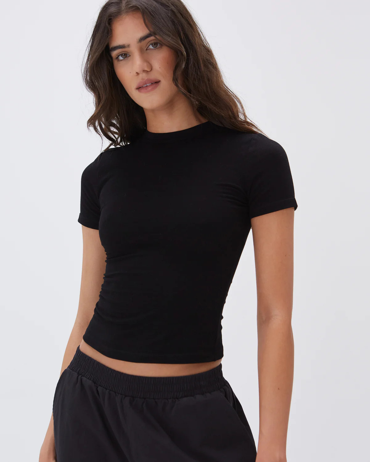Short Sleeve Top - Black | Adanola UK