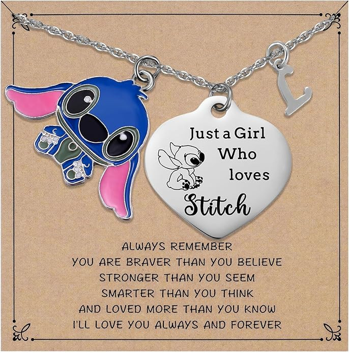 Aesnefe Stitch Jewelry Lilo and Stitch Gifts Stitch Necklace Birthday Christmas Stuff for Daughte... | Amazon (US)