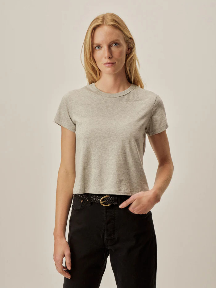 Boxy, cropped crewneck tees with a straight hem. | Buck Mason