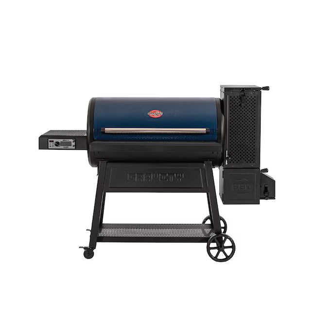Char-Griller Gravity Fed 980 38-in W Blue Barrel Charcoal Grill | Lowe's