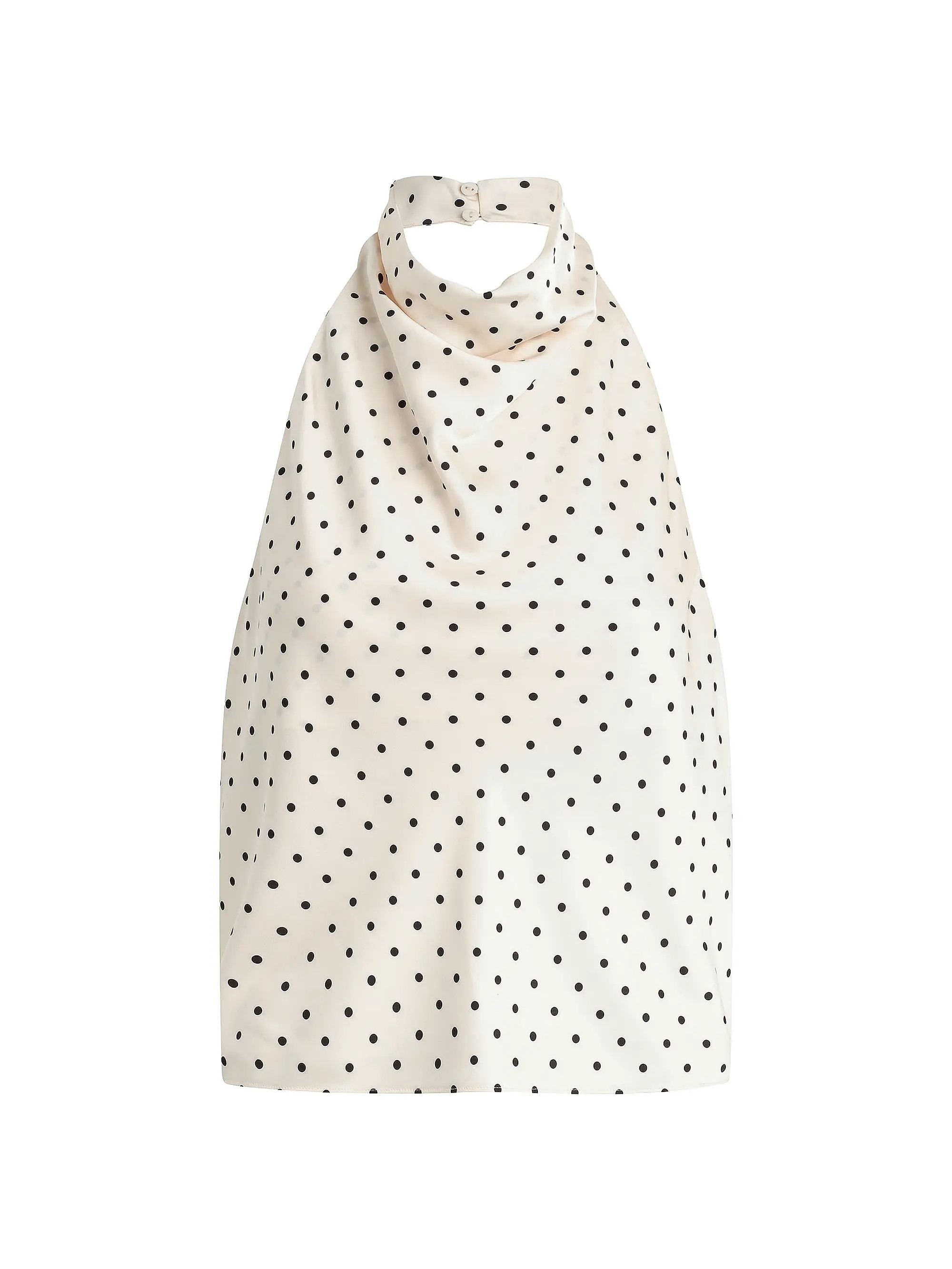 The Ines Polka Dot Draped Halterneck Top | Saks Fifth Avenue