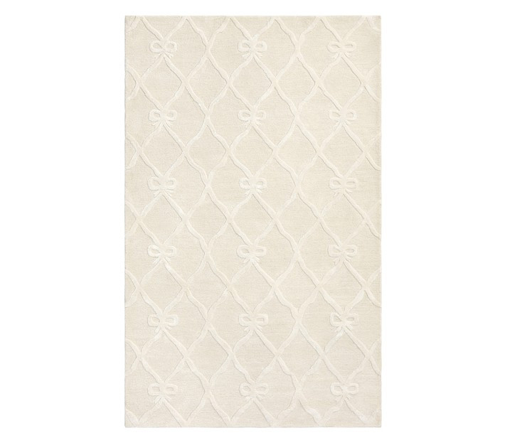 LoveShackFancy Wool Viscose Bow Trellis Rug | Pottery Barn Kids
