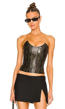 Miaou Leia Corset Top in Forest Python from Revolve.com | Revolve Clothing (Global)