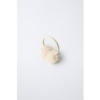 Zara - Curly Faux Fur Ear Muffs Ski Collection - Kids - Ecru - Kids | Zara US