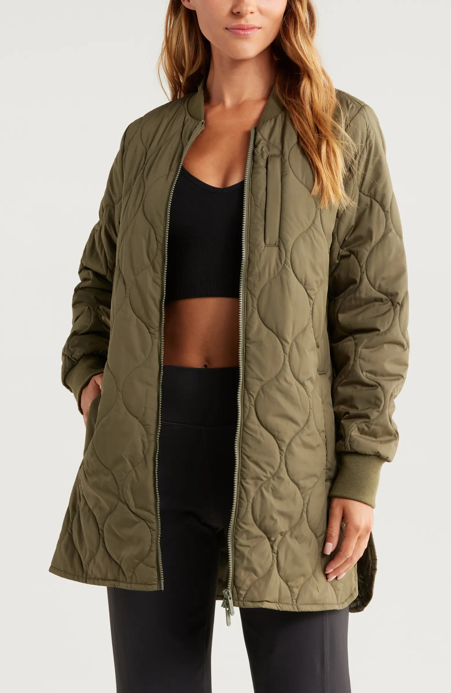 Longline Onion Quilted Bomber Jacket | Nordstrom