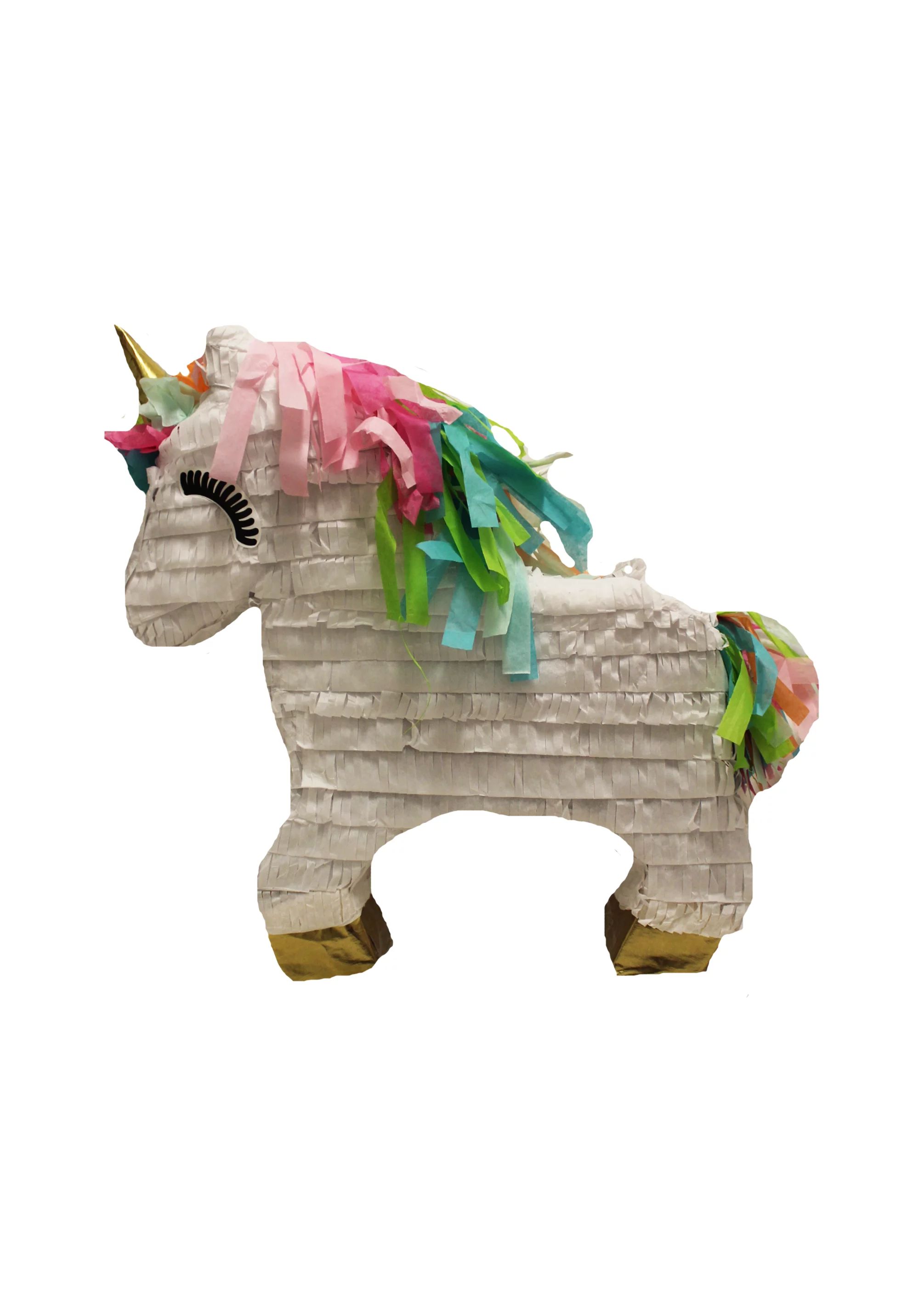 Unicorn Party Pinata with Gold Horn, White, 17in x 21in | Walmart (US)