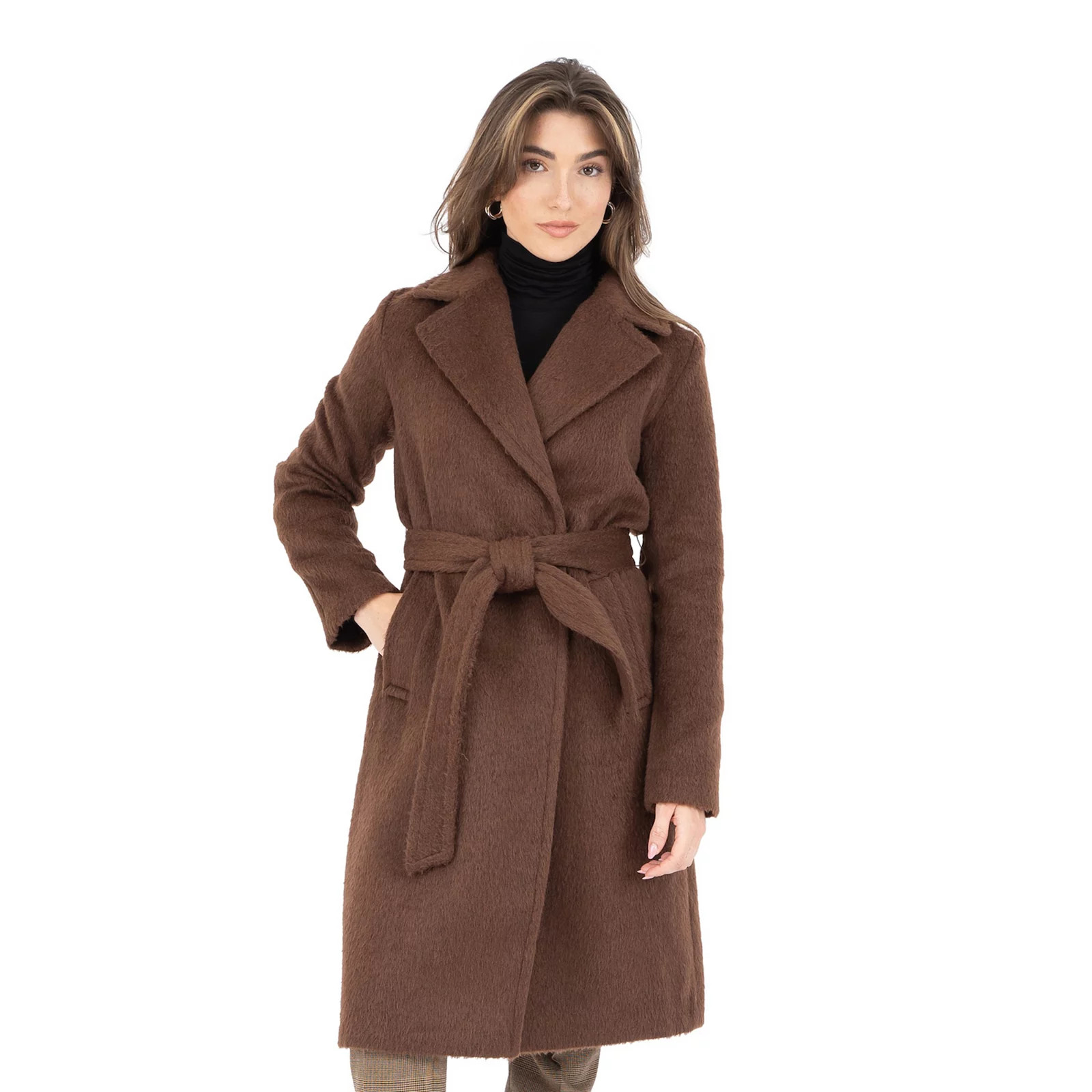 Women's Nine West Belted Wrap Faux Wool Coat | Kohl's