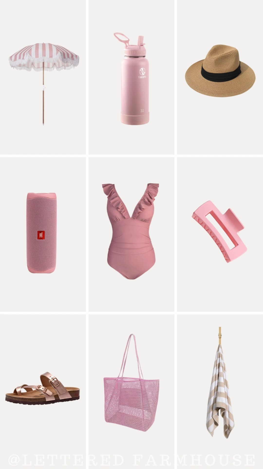 Get ready to make a splash at the beach with these pink-themed essentials! 

Protect yourself from the sun with this stylish pink beach umbrella and sun hat, while staying hydrated with this pink water bottle. Pack all your beach necessities in our spacious and trendy pink beach bag. 

Complete the look with a flattering pink swimsuit that will make you feel confident and ready to soak up the sun in style. 

Don't miss out on these must-have pink beach products!

Beach outfit, beach pictures, beach nails, beach bag, beach bag essentials, beach bridesmaid, beach coverup, beach day outfit,  beach fashion, beach girl outfits, beach hair, what to bring to the beach, beach ideas, beach life, beach nails vacation, beach ootd, beach outfit ideas #beach #beachbag#beachbagessentials #beachoutfit #beachvacation 