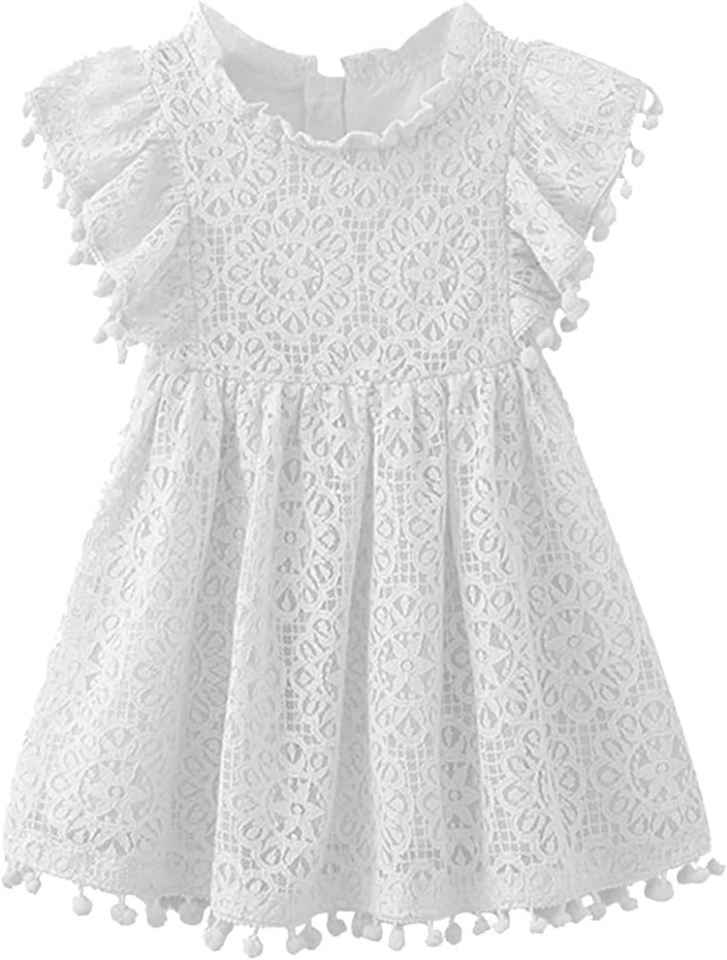 OFIMAN Girls Dress Baby Hollow Lace Dresses for Toddler Kids Pompoms Ruffle Sleeve Princess Flowe... | Amazon (CA)