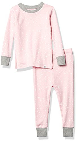 HonestBaby 2-Piece Pajamas Sleepwear PJs 100% Organic Cotton for Infant Baby and Toddler Girl, Unisex, Twinkle Star Pink, 6 Years | Amazon (US)