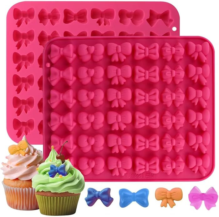 Bow Mold, Mini Bow Molds for Chocolate, 2 Pack Bow Gummy Molds, Butterfly Tie Silicone Molds for ... | Amazon (US)