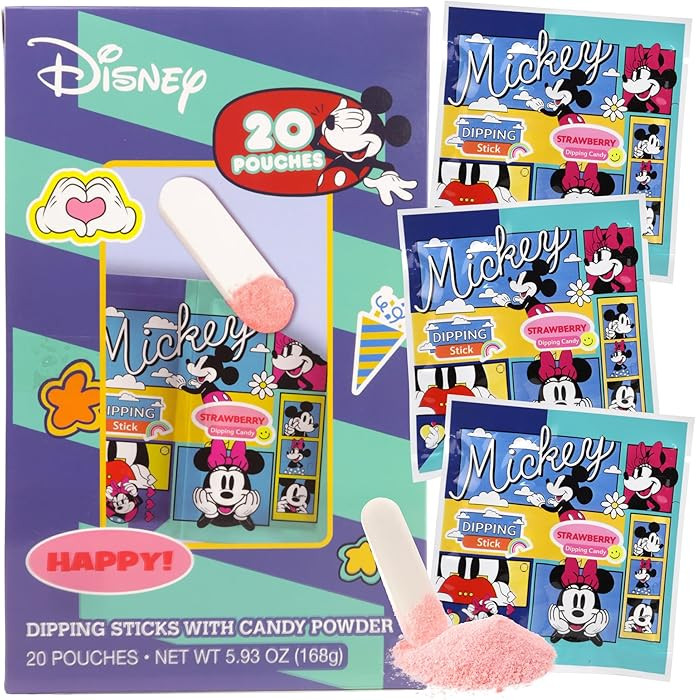 Disney Mickey and Minnie Dipping Sticks and Powder Candy, Birthday Party Treats, 20 Pouches | Amazon (US)
