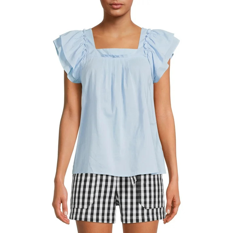 The Get Women's Pintuck Ruffle Top | Walmart (US)