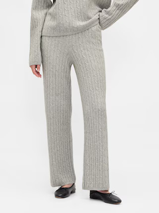 CashSoft Cable-Knit Sweater Pants | Gap (US)
