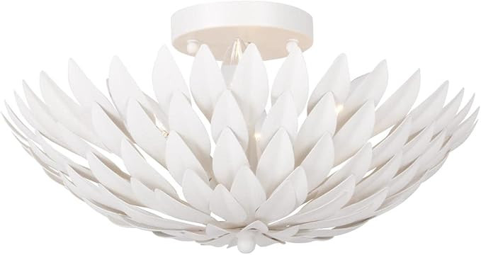 Crystorama Broche 4 Light Matte White Semi Flush Mount | Amazon (US)