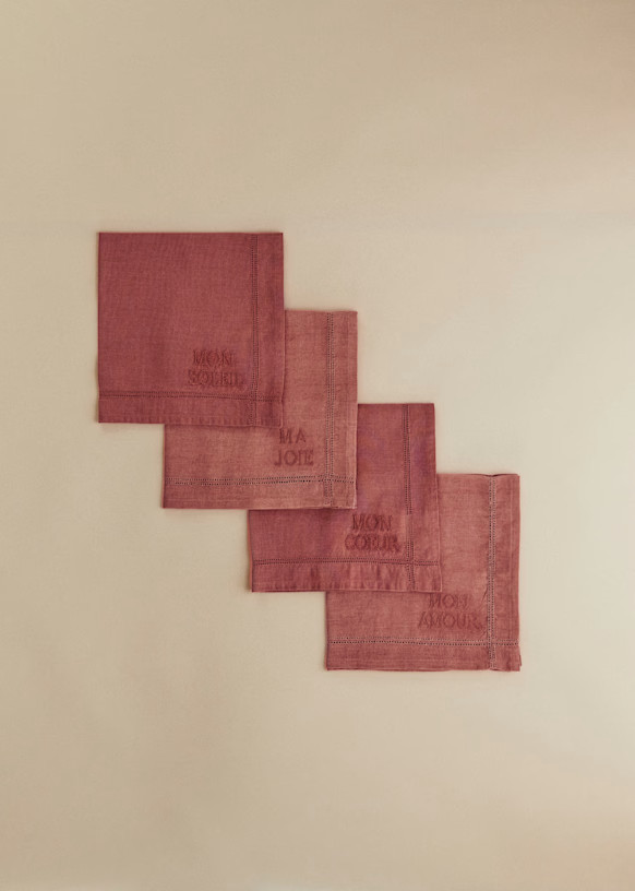 Set of 4 Towels - Words Embroidered | Sezane Paris - US