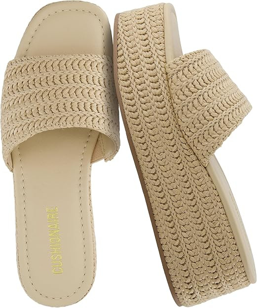 CUSHIONAIRE Carmen Platform Womens Sandals, Comfortable Slip On Espadrille Sandals for Women with... | Amazon (US)