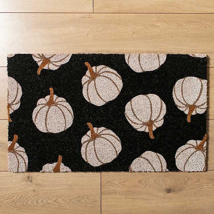 Black Pumpkin Patterned Coir Doormat | Kirkland's Home
