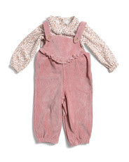 Newborn Girls 2pc Corduroy Overalls And Printed Bodysuit Set | Baby | Marshalls | Marshalls