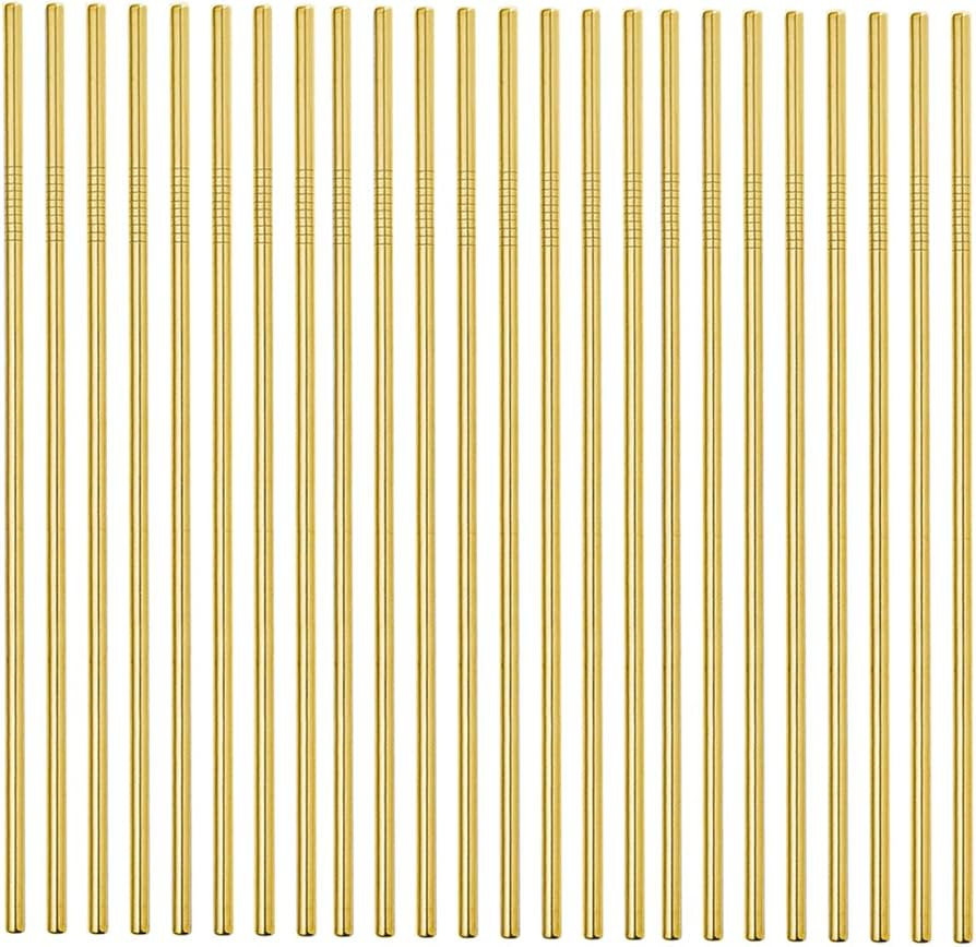 Gold Straight Metal Straws 50Pack, 215x6mm Stainless Steel Straw Reusable Drinking Metal Straws I... | Amazon (US)