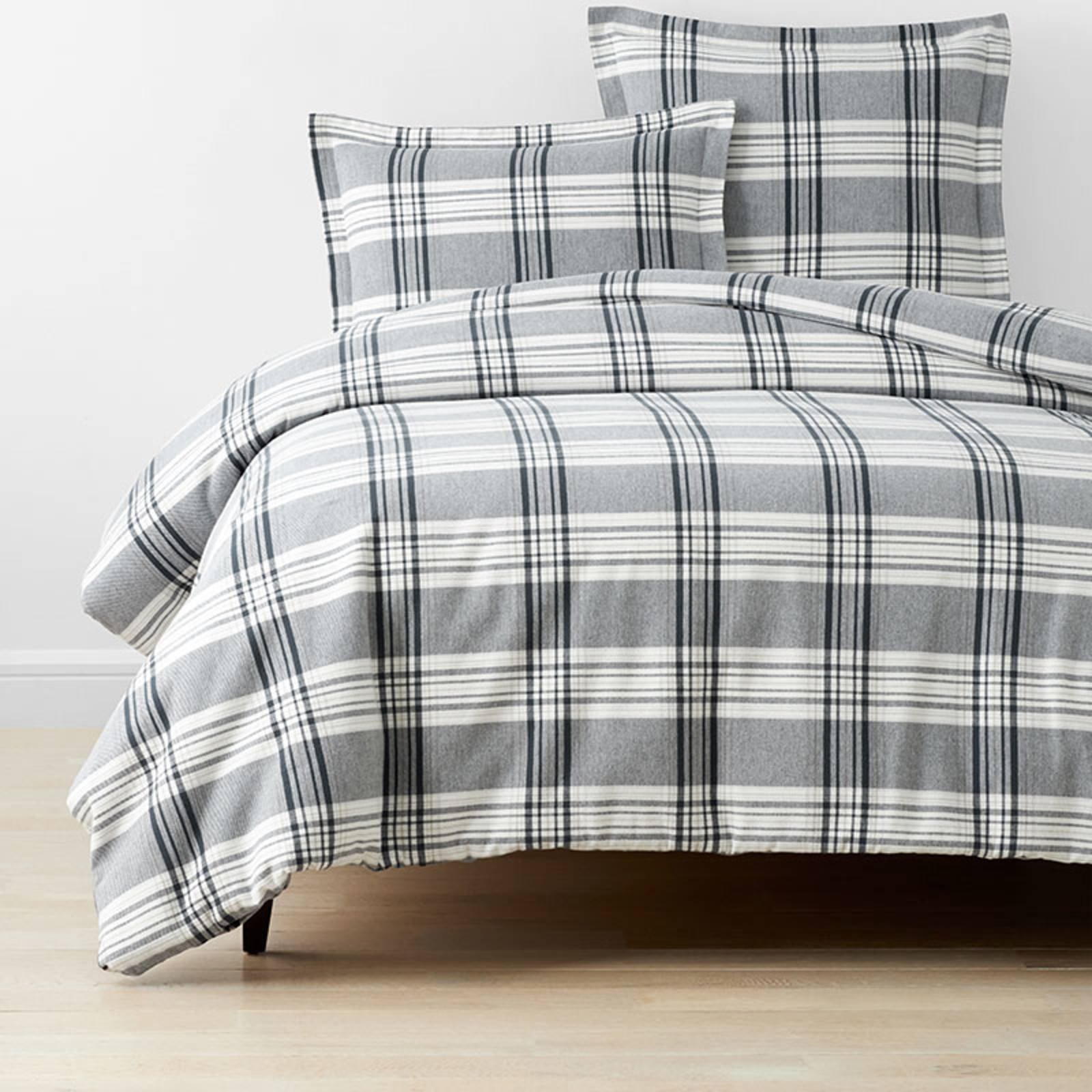 Classic Plaid Ultra-Cozy Cotton Velvet Flannel Duvet Cover - Walter, Full/Queen | The Company Store