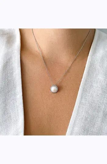 Floating Freshwater Pearl Halo Necklace | Nordstrom Rack