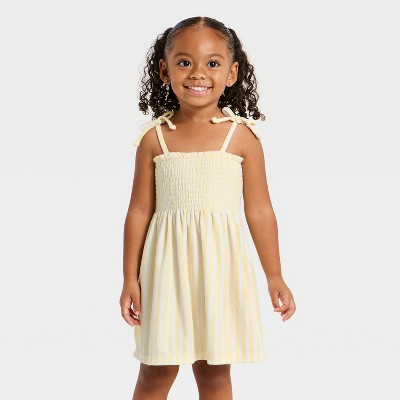 Grayson Mini Toddler Girls' Striped Midi Terry Dress - Yellow 2T | Target