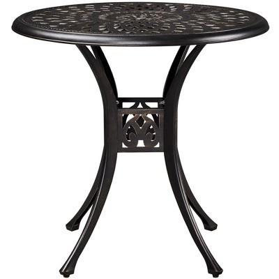 Yaheetech 31in Round Aluminum Patio Bistro Table, Brown | Target