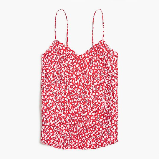 Printed scalloped cami top | J.Crew Factory