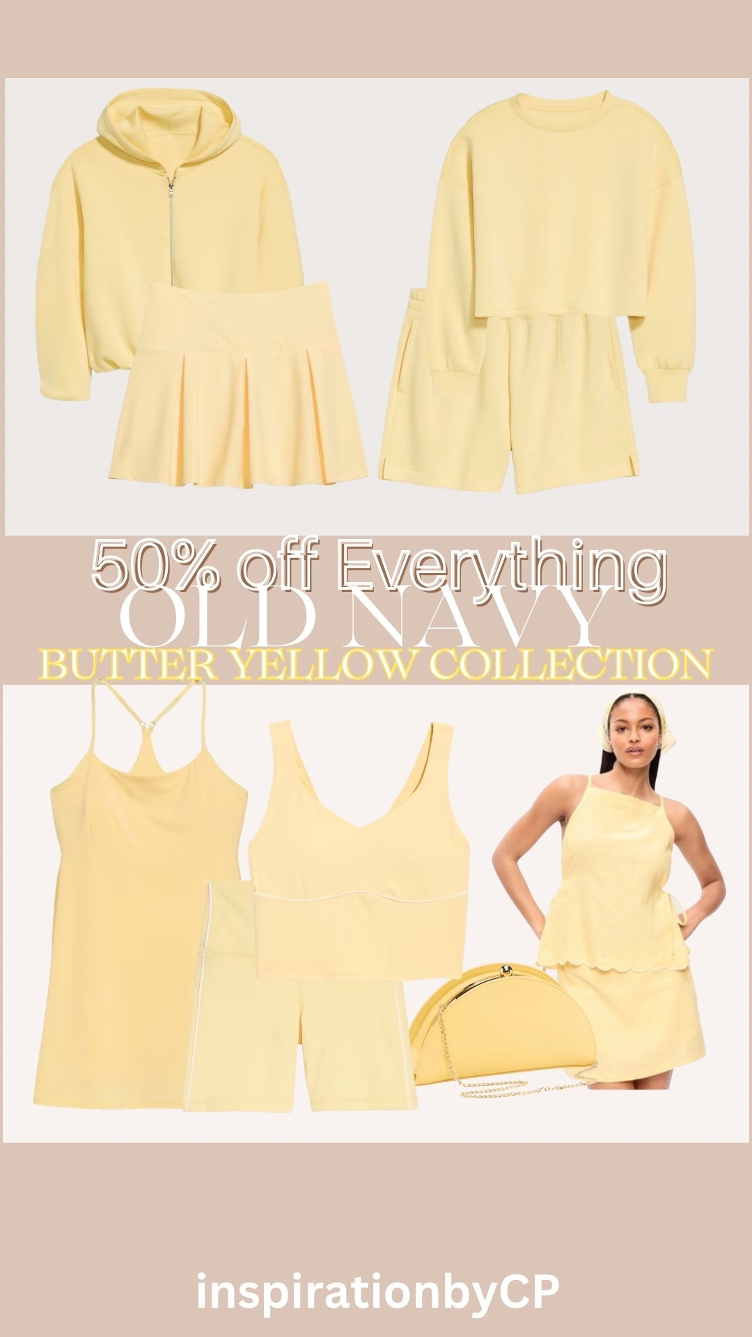 BUTTER YELLOW ACTIVEWEAR/OLD NAVY 50% off everything 
#butteryellow #sale #activewear #tennisdress #yellow #sportsbra #tennisskirt #oldnavy #womenactivewear 

#LTKActive #LTKSeasonal #LTKSaleAlert