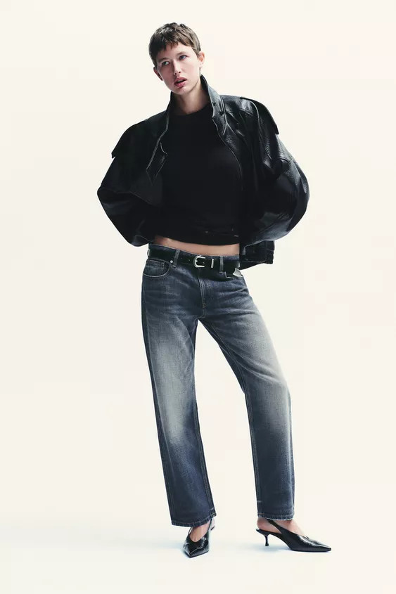 TRF MID-RISE STRAIGHT CROP JEANS | Zara US