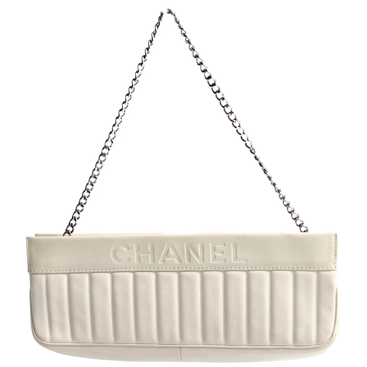 Vertical Quitl Lax Bag Small 8M Ivory | Keeks Designer Handbags