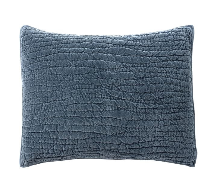 Washed Velvet Handcrafted Quilted Sham | Pottery Barn (US)