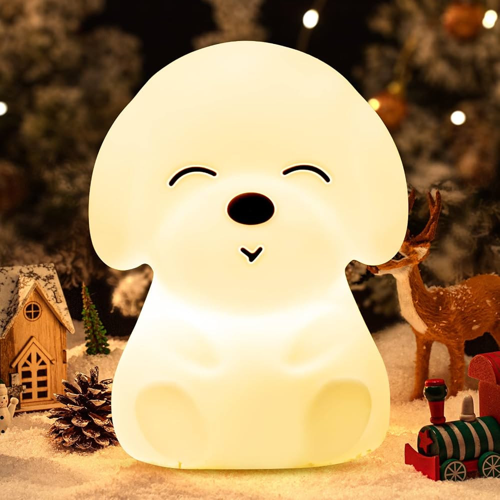 Mubarek Baby Night Light for Kids,16 Colors & Soft Silicone Dog Kids Night Light,Timer Toddler Ni... | Amazon (US)