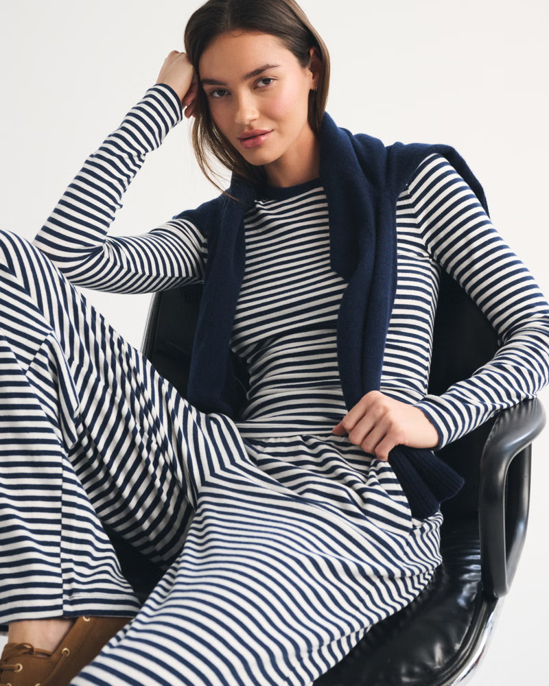 Long-Sleeve Cozy Lounge Knit Tee | Abercrombie & Fitch (US)