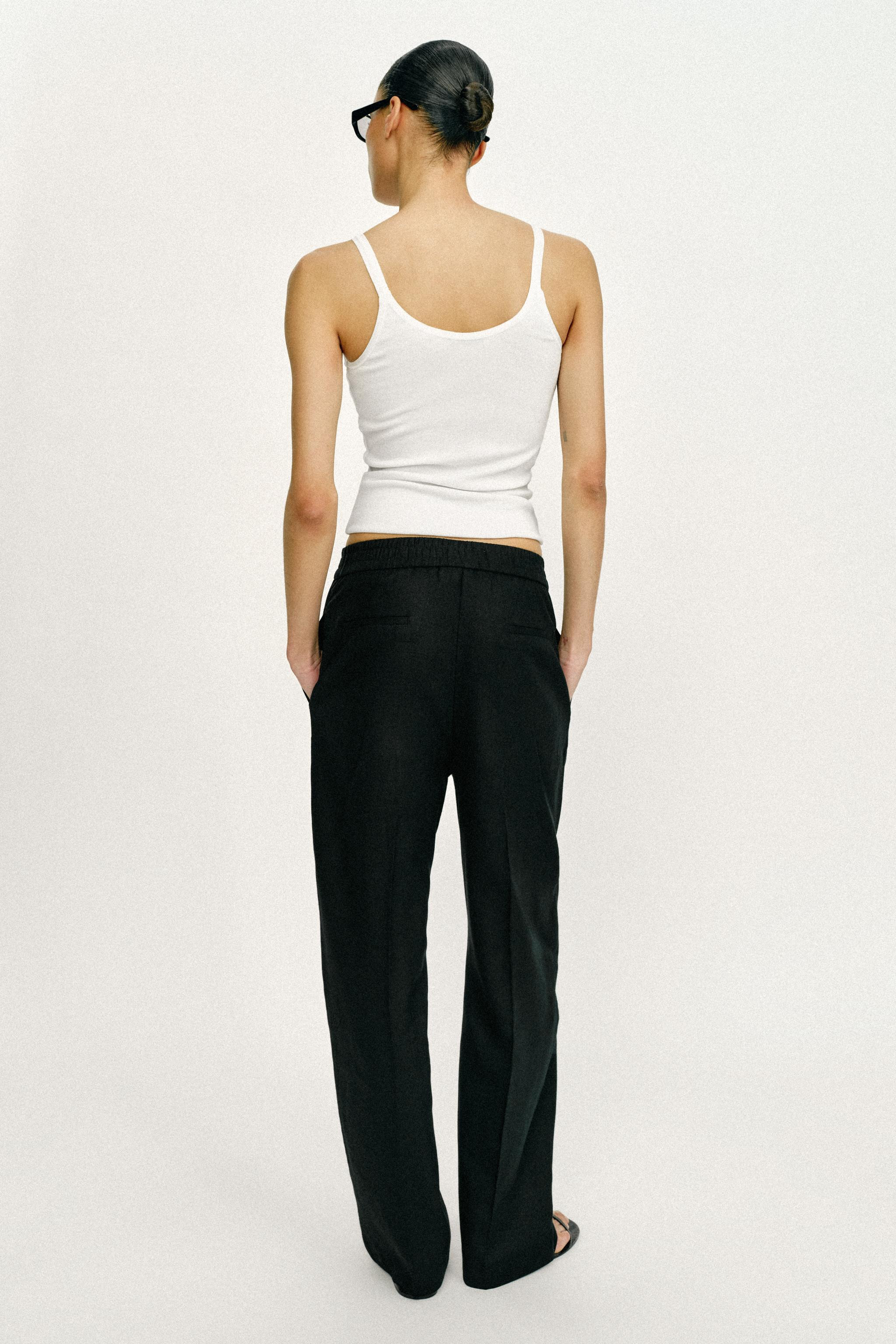 LINEN BLEND STRAIGHT LEG PANTS | Zara US