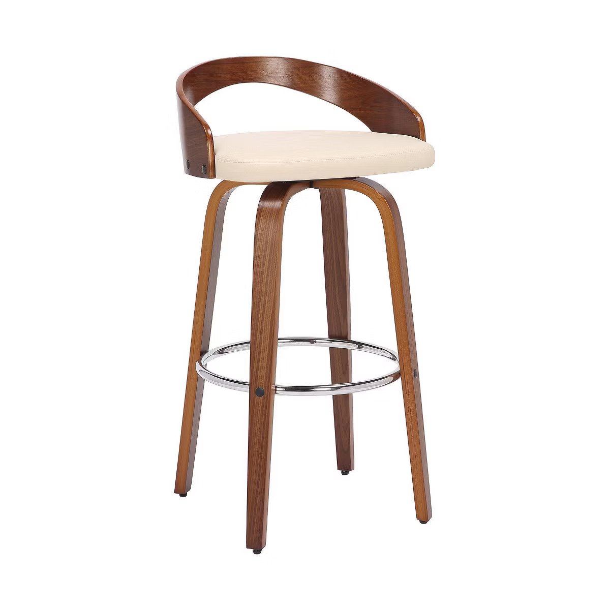 30" Sonia Swivel Faux Leather Wood Barstool - Armen | Target